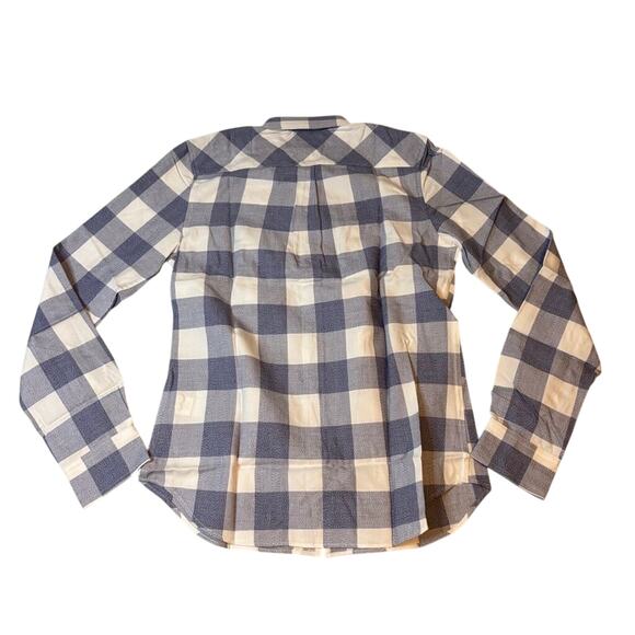 UNTUCKit Blue White Buffalo Check Button Down Shirt Cotton Tencel Size 2 - Picture 3 of 5